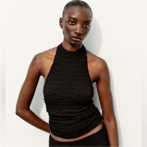 Black Halter Neck Top